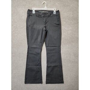 American Eagle Kick Boot Chino Pants Womens 10 Short Gray Super Stretch